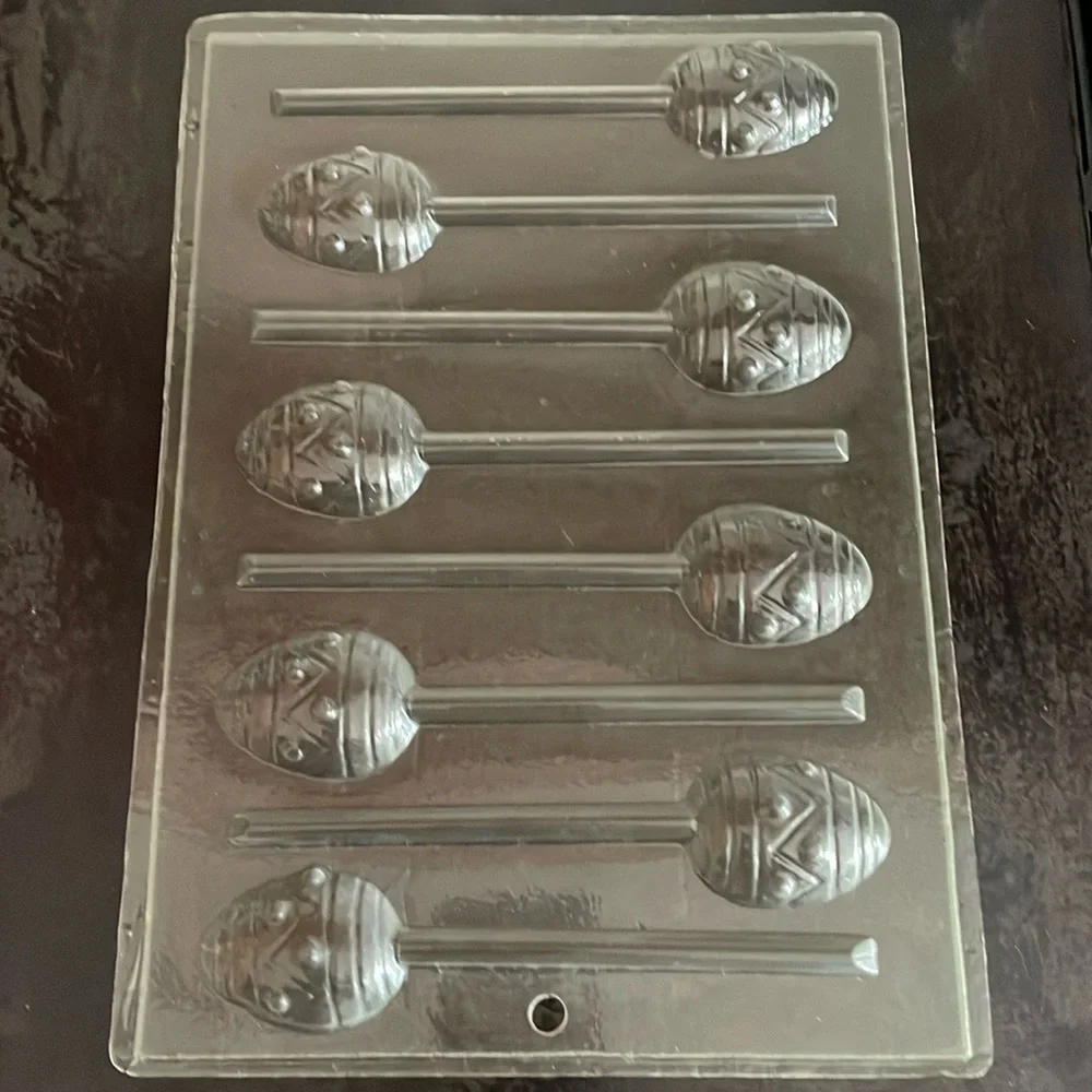 Easter Chocolate Candy / Soap Mold Set, Deep Egg And shallow lollipop designs